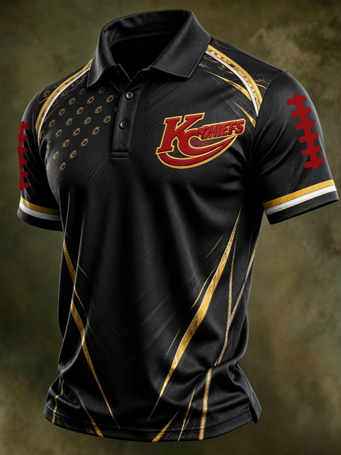 Men'S Retro Rugby Collar Polo T-Shirt