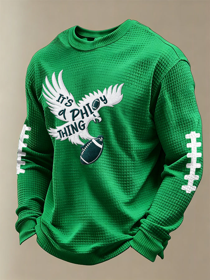 Men's Football print waffle T-shirt