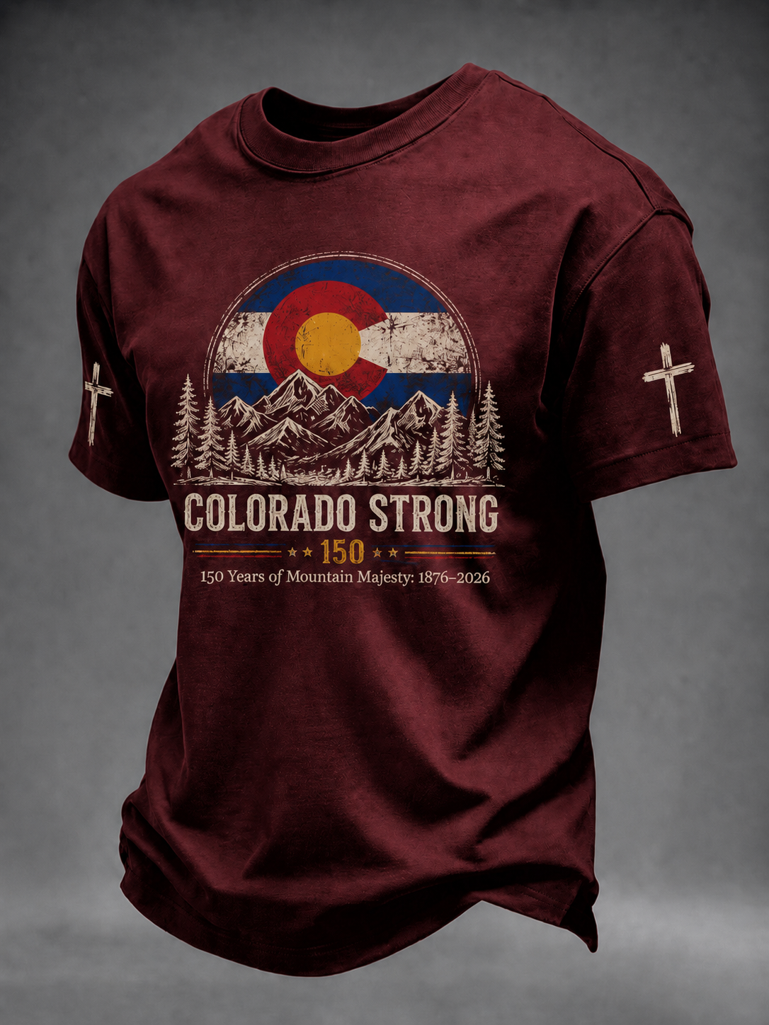 Men'S COLORADO STRONG Print Short Sleeve T-Shirt