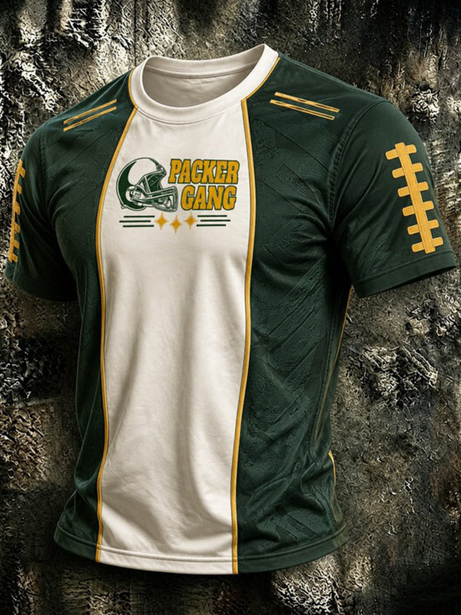 Men'S Football Print Waffle T-Shirt