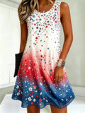 Women's 250th Anniversary Botanical Floral Digital Print Dress