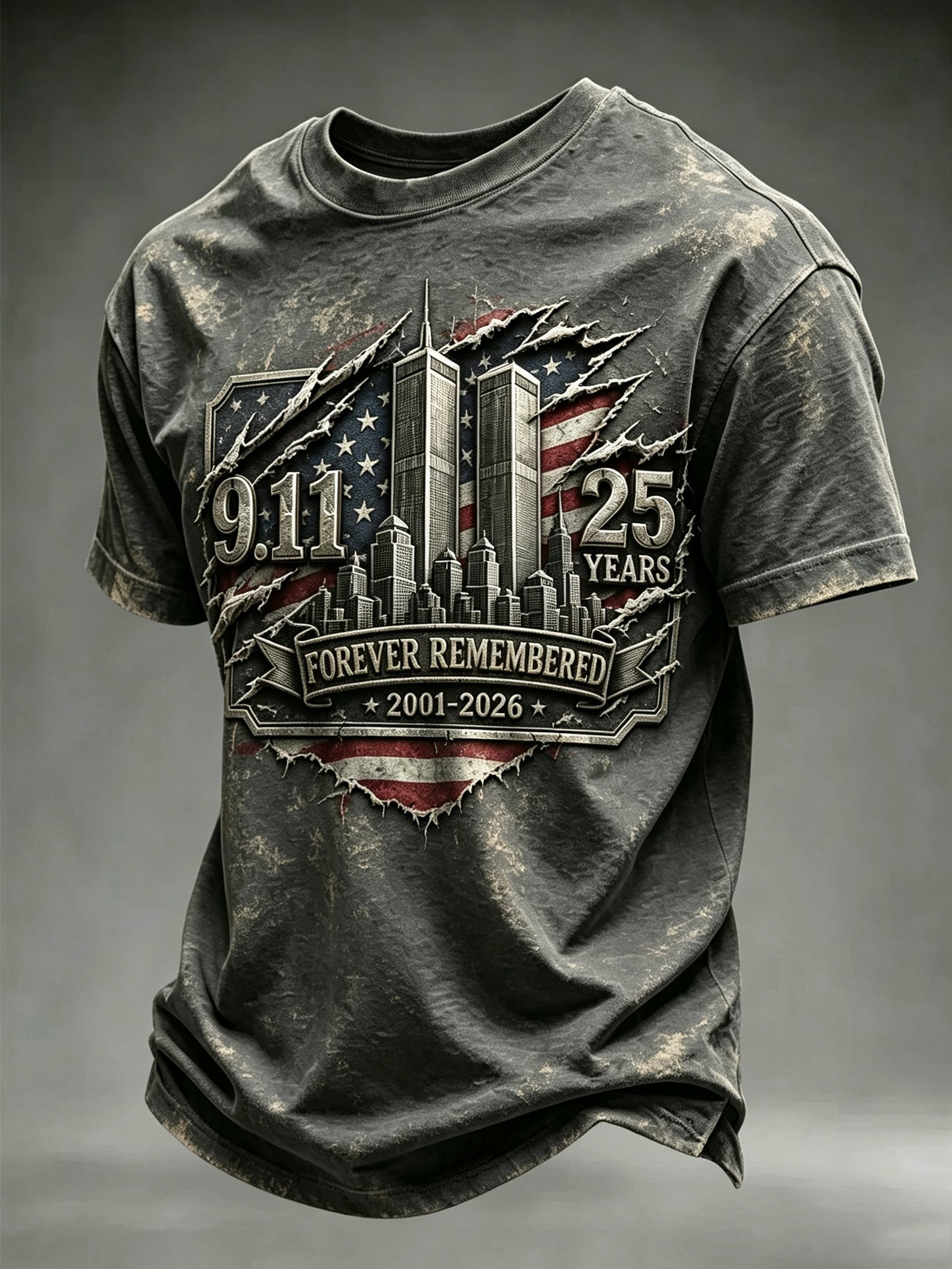 Men's 9/11 Anniversary Casual Printed T-shirt