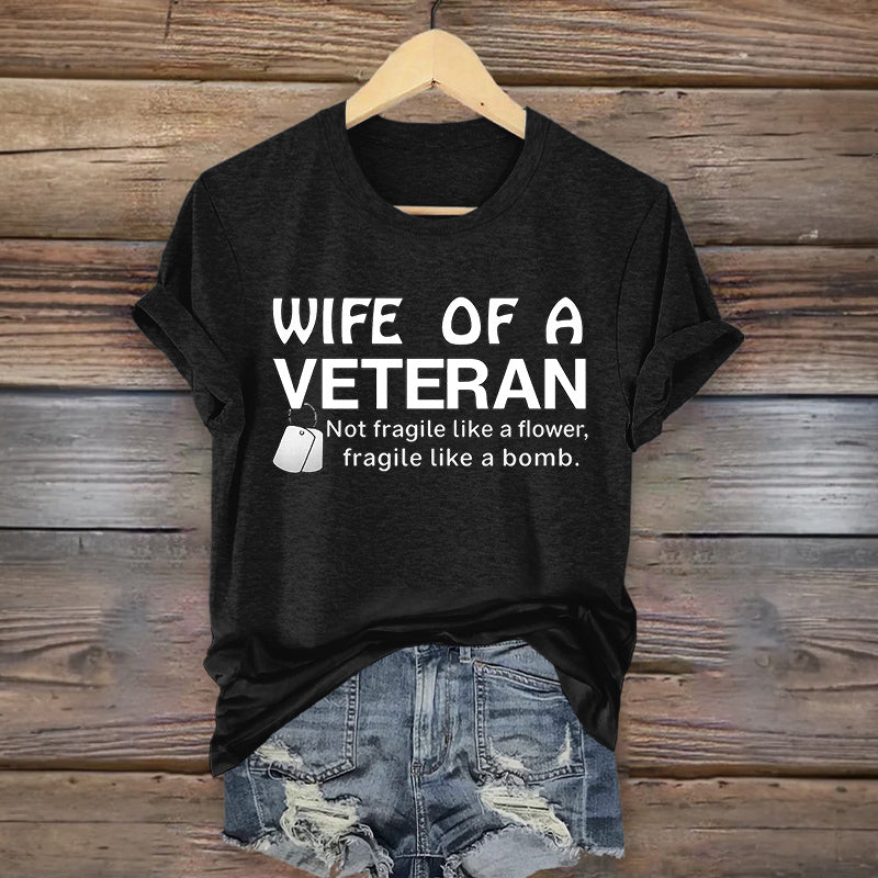Women's Veteran Casual Printed T-shirt