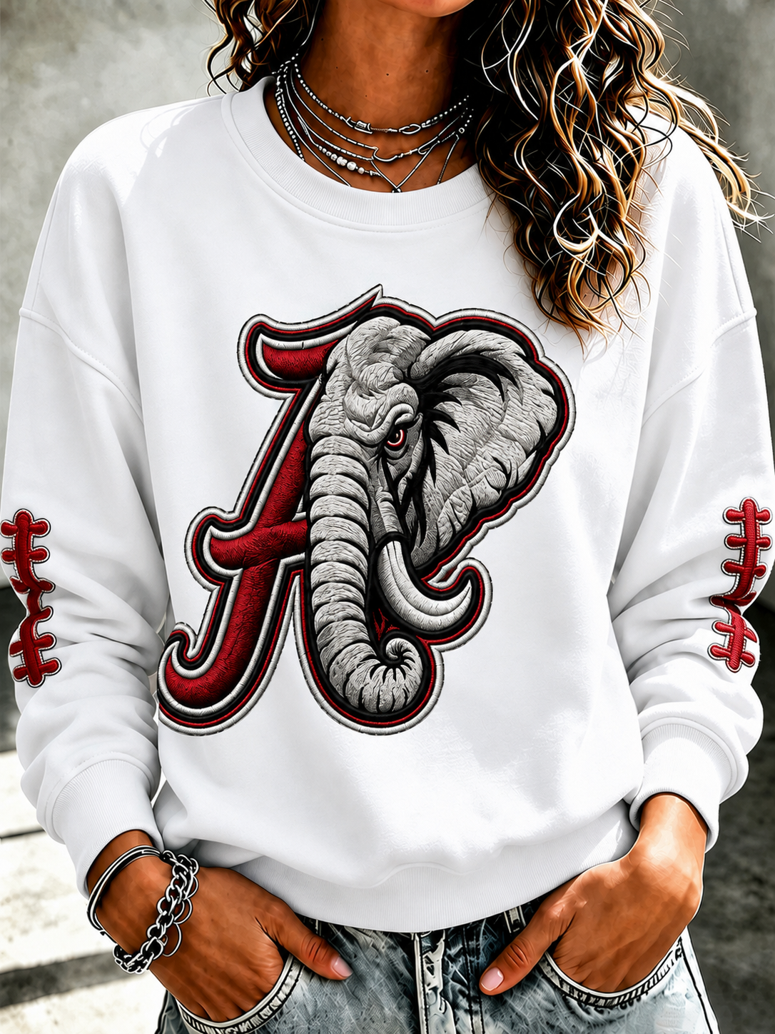 Women'S Rugby Printed Round Neck Top