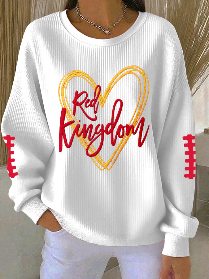 Women'S Football Print Casual Sweatshirt