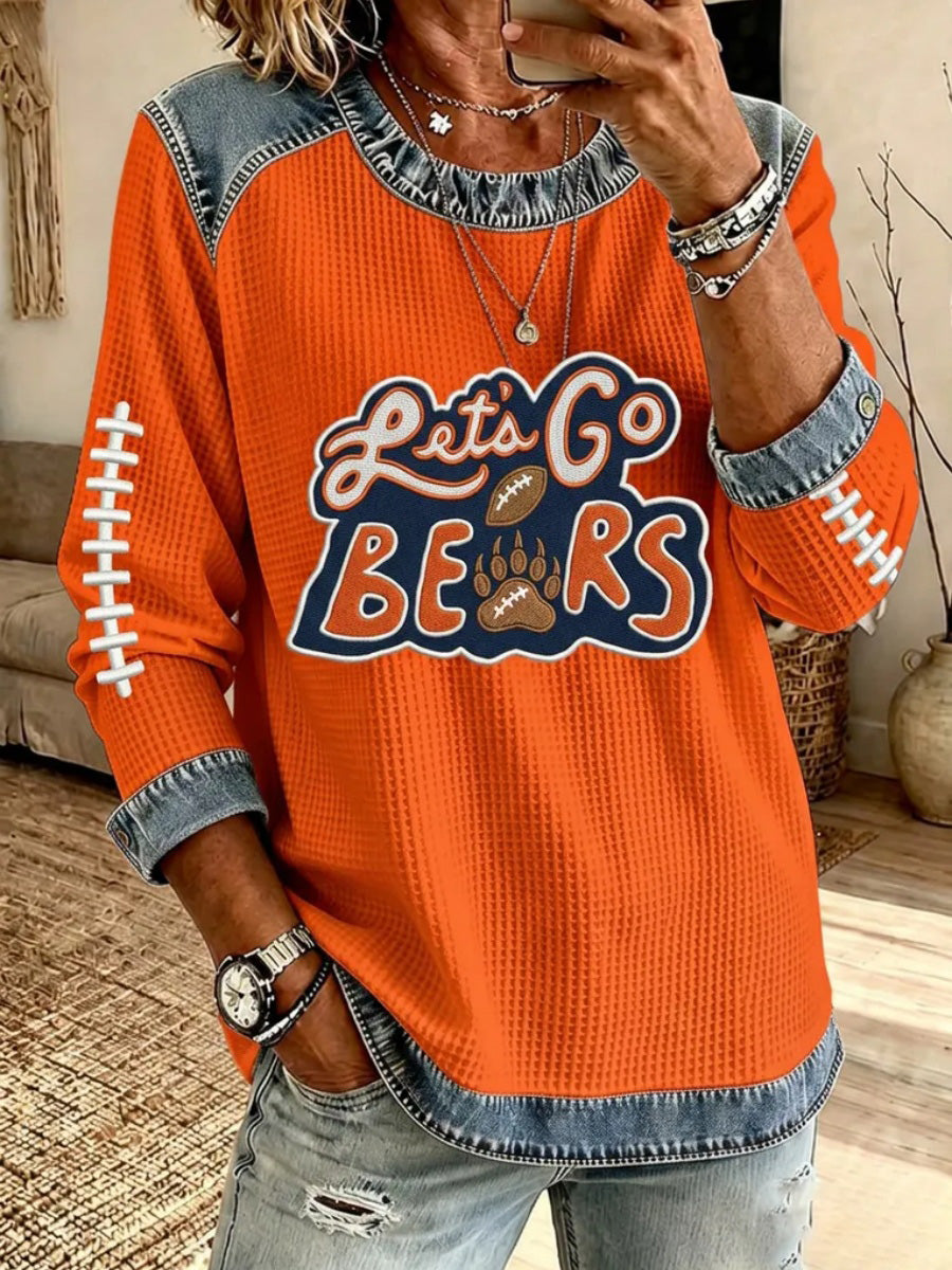 Women'S Football Printed Casual Long Sleeve Top