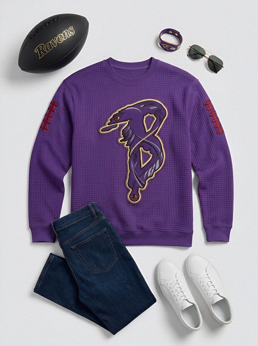 Men's Baltimore Ravens Football Fan Raven Logo Printed T-shirt