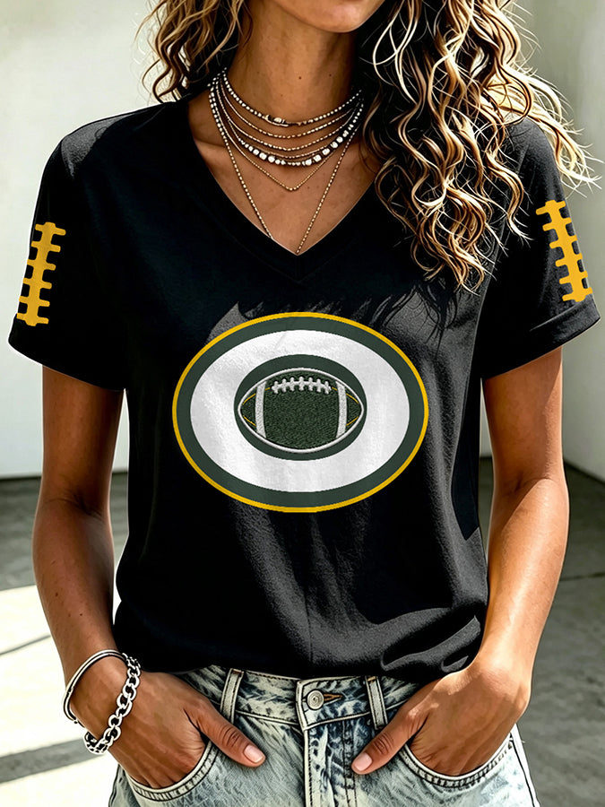 Women'S Football Print Short-Sleeve T-Shirt