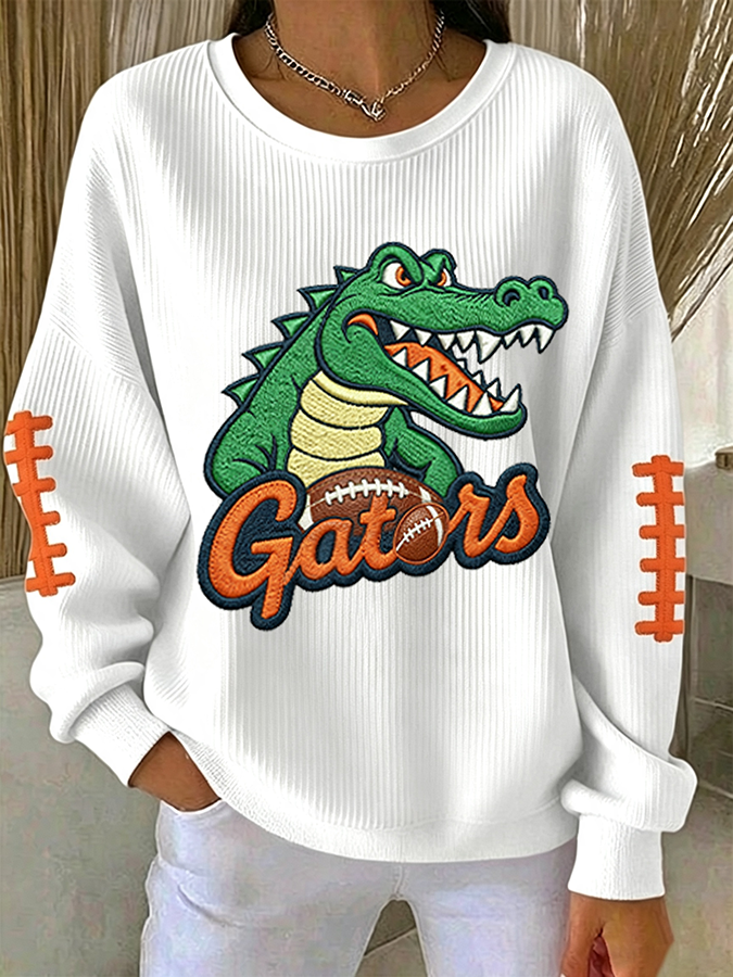 Women'S Football Print Casual Sweatshirt
