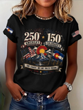 Retro 250Th America'S Independence Day 150Th Colorado'S Independence Day Two Legacies. One Land. Endless Freedom. 1776 1876 United In Liberty Print T-Shirt
