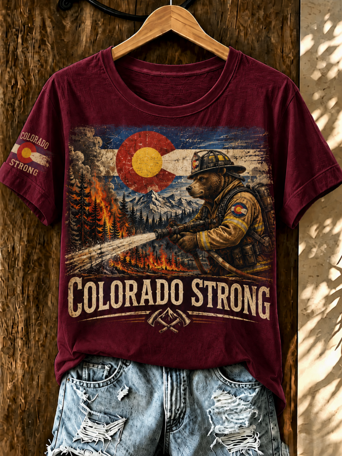 Women'S Colorado Strong Printed Casual Short-Sleeve T-Shirt