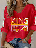 Women'S Casual Rugby Enthusiasts Waffle Top