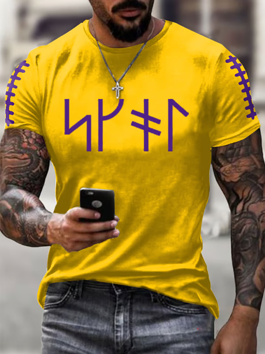 Men's Football Print Short-Sleeve T-Shirt