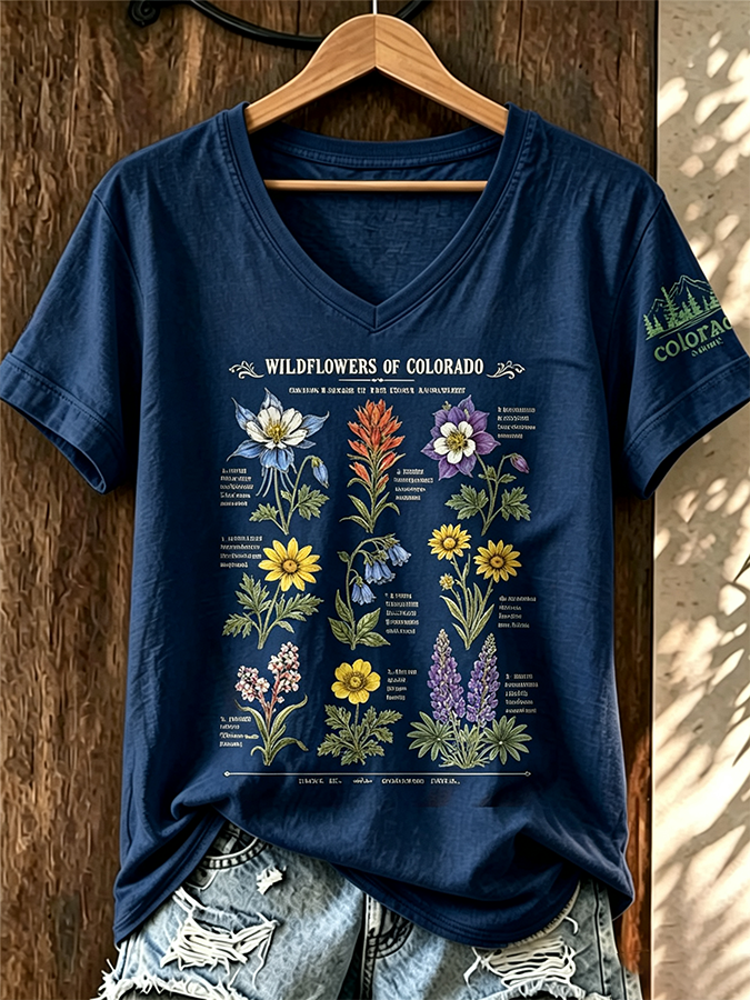 Women'S Colorado Printed V-Neck T-Shirt