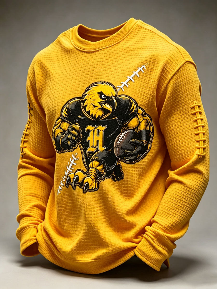 Men'S Football Printed Waffle T-Shirt