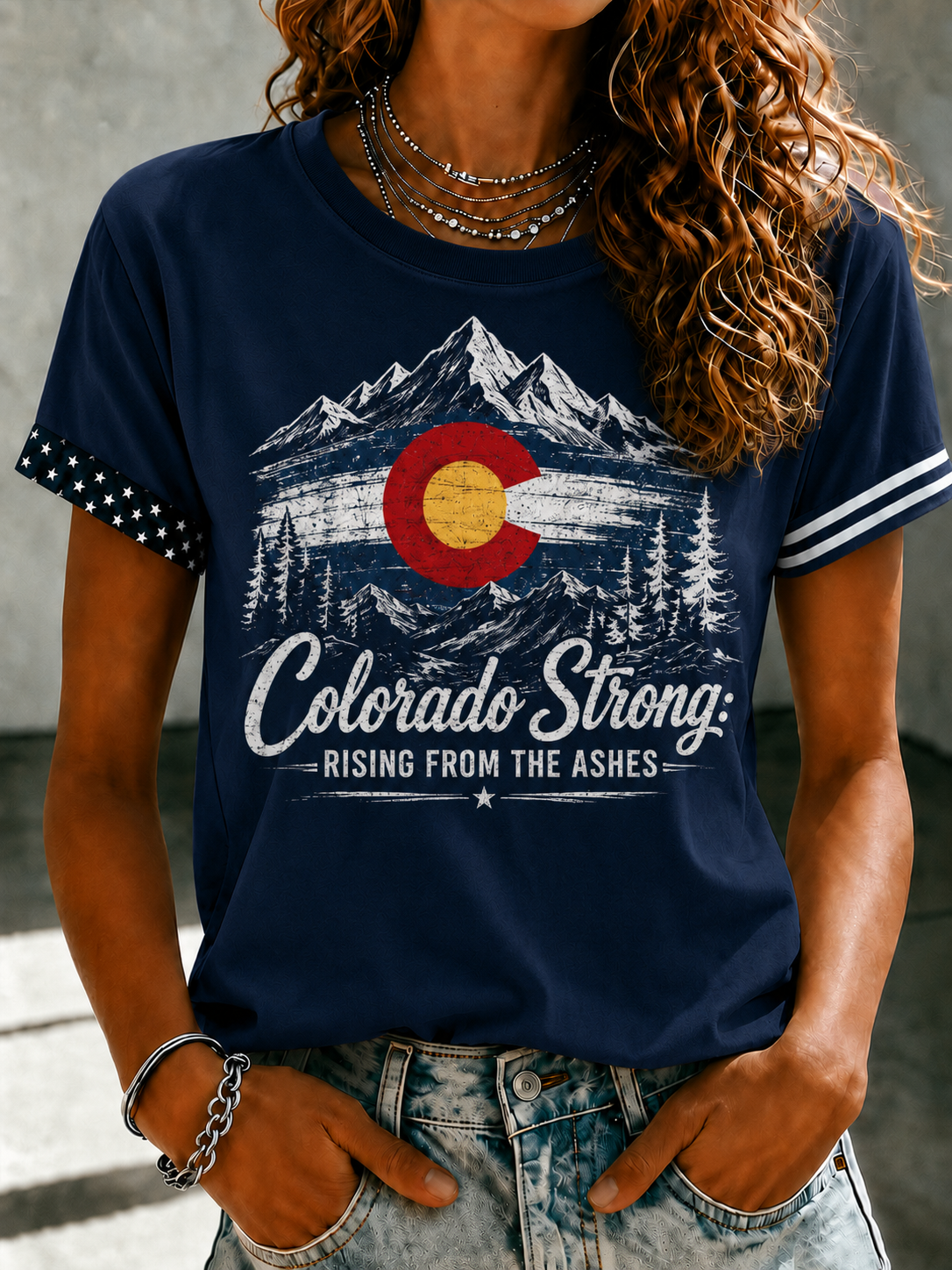 Women'S Colorado Strong: Rising From The Ashesn Printed T-Shirt