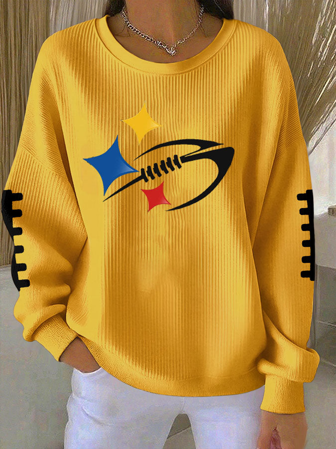 Women'S Football Print Casual Sweatshirt
