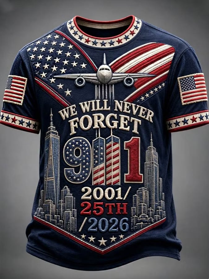 Men'S 9.11 Never Forget Printed T-Shirt