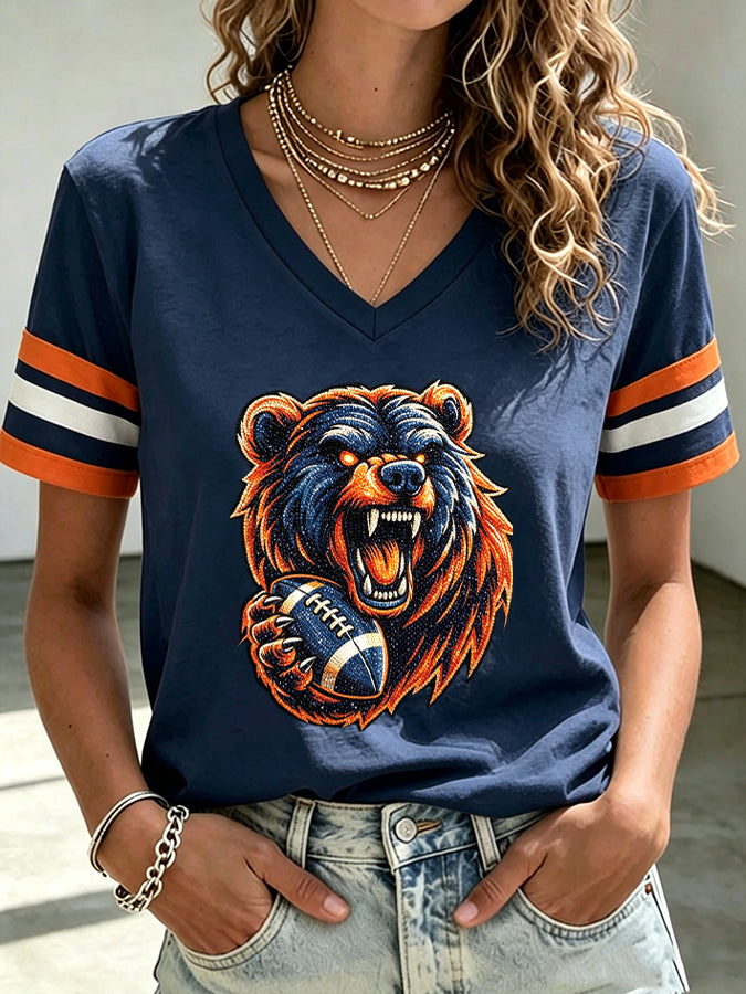 Women'S Football Print Short-Sleeve T-Shirt