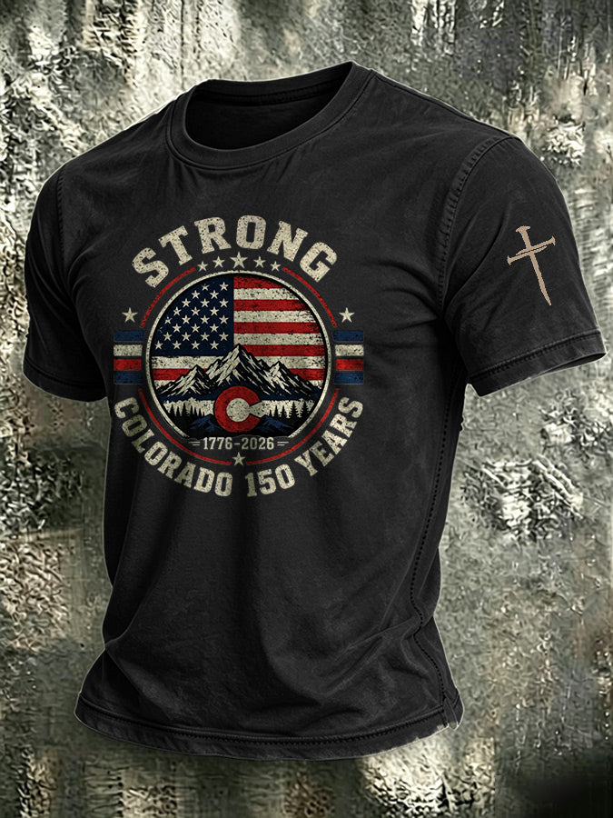 Male COLORADO STRONG Printed T-Shirt
