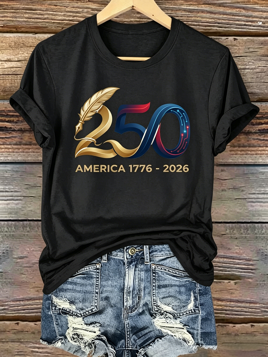 250Th Anniversary Printed Round Neck T-Shirt From The United States