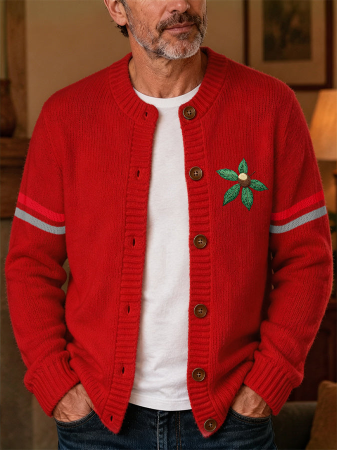 Men'S Casual Football Knitted Cardigan Top