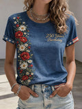 Women's Casual American 250th Anniversary Printed Short-Sleeve T-Shirt