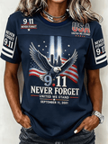 Women's  Retro  9.11 Never Forget Print T-shirt