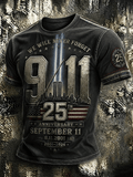 Men's 9.11 Never Forget Printing  T-Shirts