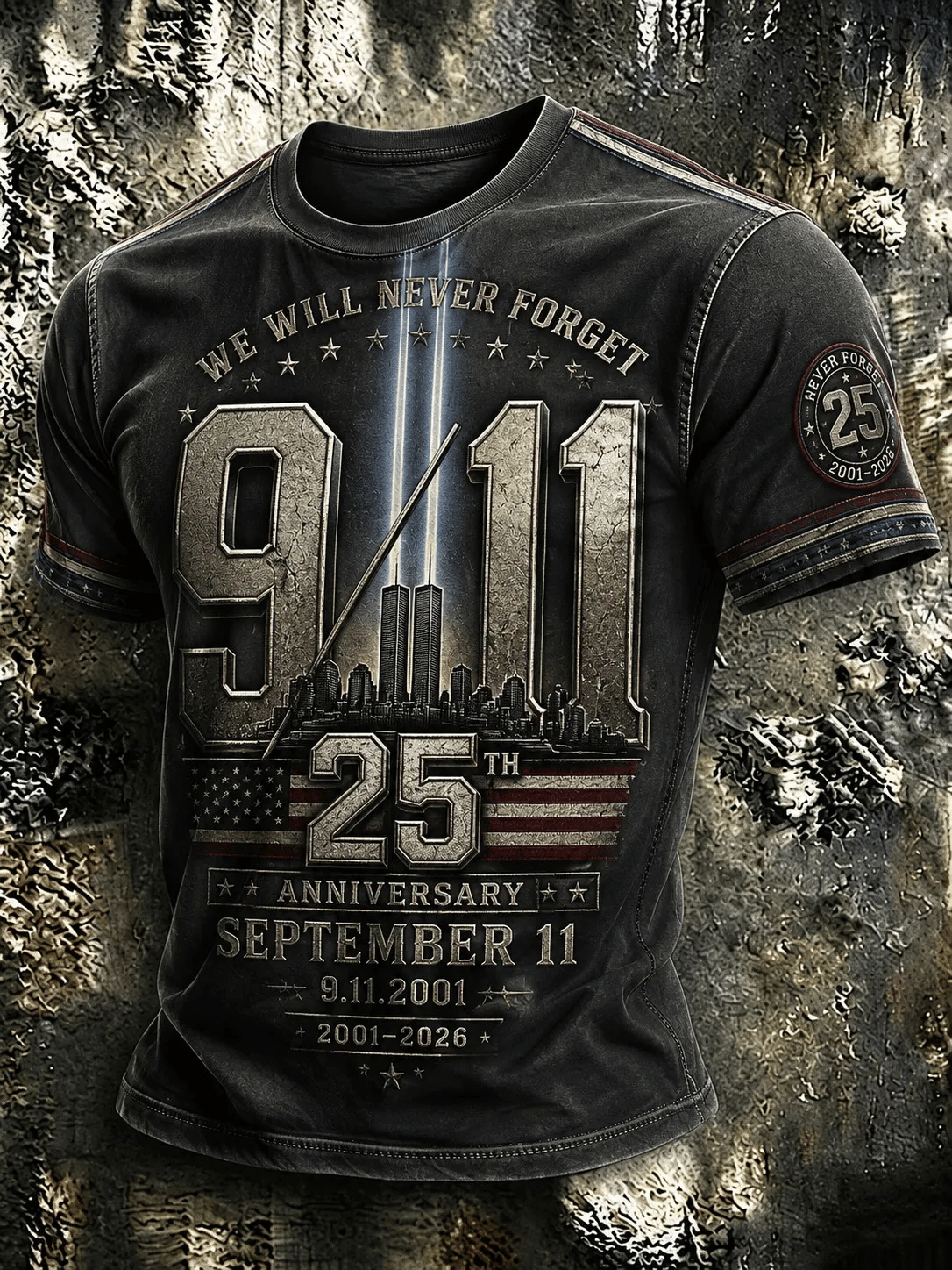 Men's 9.11 Never Forget Printing  T-Shirts