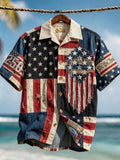 U.S. 250th Anniversary “We the People” Vintage Patchwork Print Men's Short Sleeve Shirt