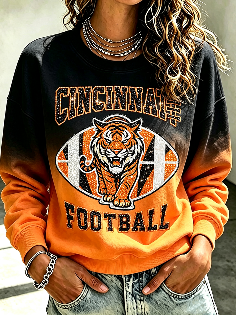 Women's Football Printed Casual Sweatshirt