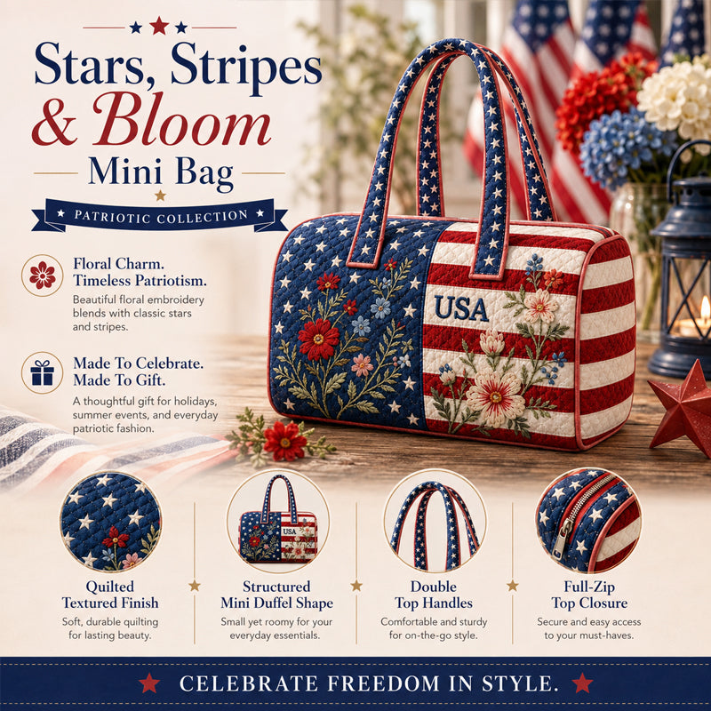 Women's Patriotic-Style Flag Florals Mini Bag