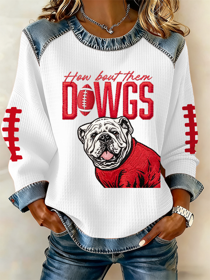 Women's Football Print Sweatshirt