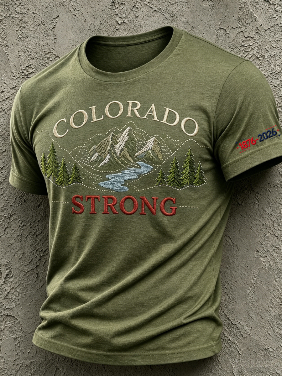 Men's Colorado Strong Print Short Sleeve T-Shirt