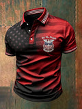 Men's We The People 1776-2026 USA Flag Print Casual Independence Day Patriotic Polo