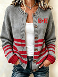 Women'S Casual Football Plant Knitted Cardigan Top