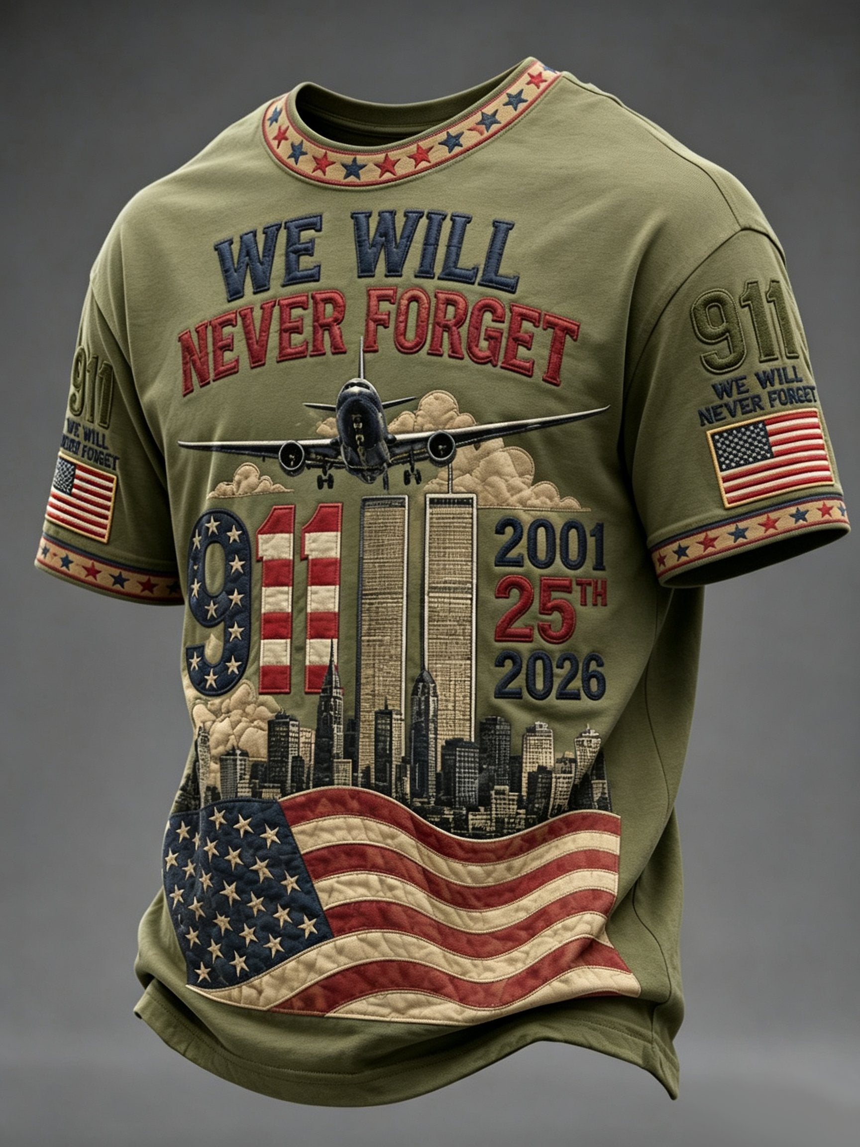 Men'S 9.11 Never Forget Printed T-Shirt