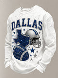 Men's Football Fan Round Neck Waffle Hoodie