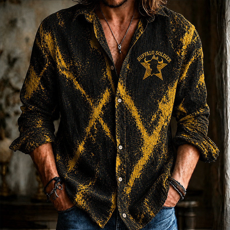 Men's "Buffalo Soldier" Summer Long-Sleeve Shirt