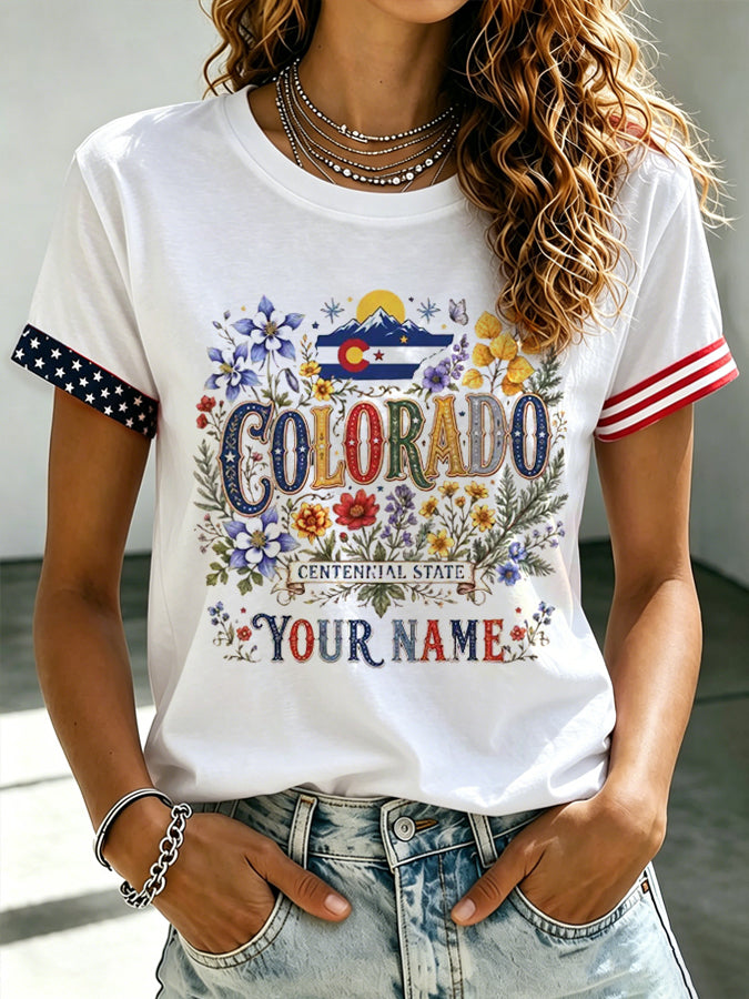 Women's Retro Colorado Print T-shirt