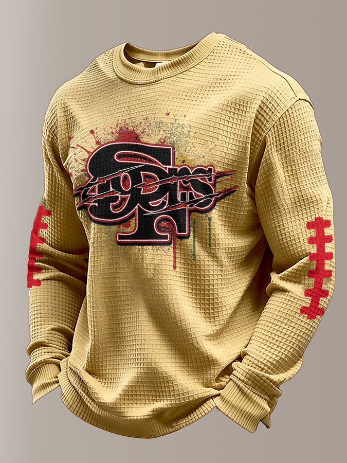 Men'S Football Fans Printed Waffle T-Shirt