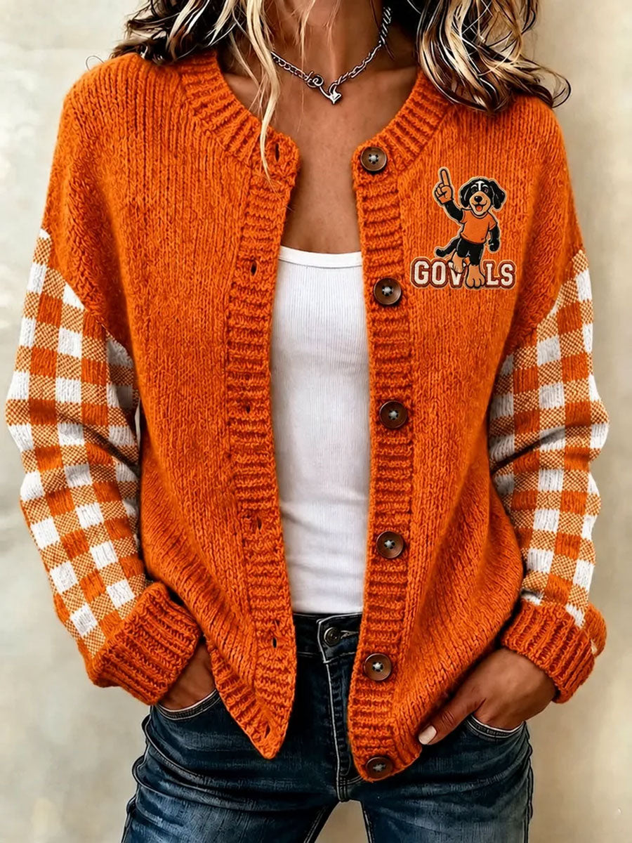 Women's Football Sports Casual Knitted Cardigan