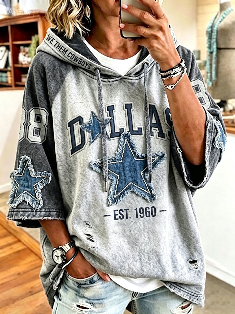 Women's Football Printed Casual Hoodie
