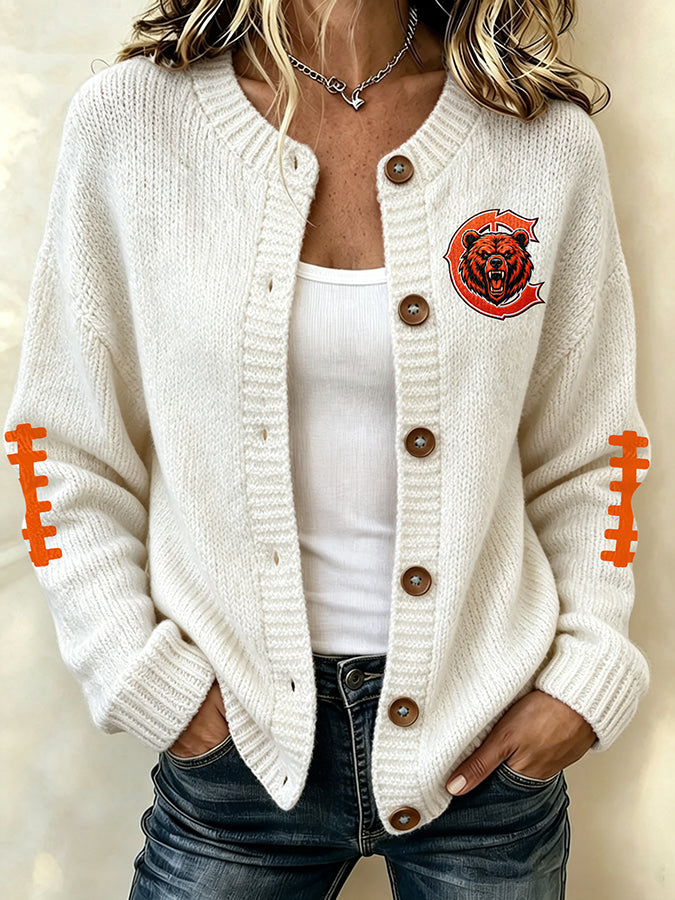 Women'S Football Sports Casual Knitted Jacket