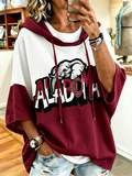 Women'S Retro Rugby Printed Hoodie