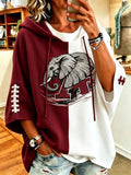 Women'S Retro Rugby Printed Hoodie