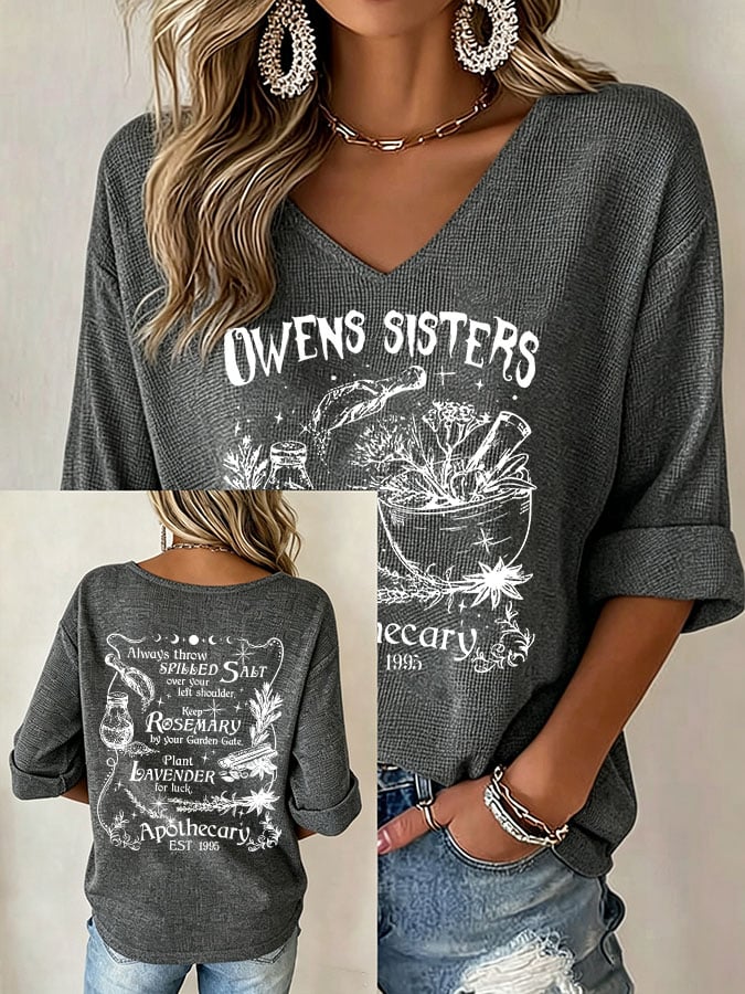 Women's Always Throw Spilled Salt Over Your Left Shoulder Print V Neck Top