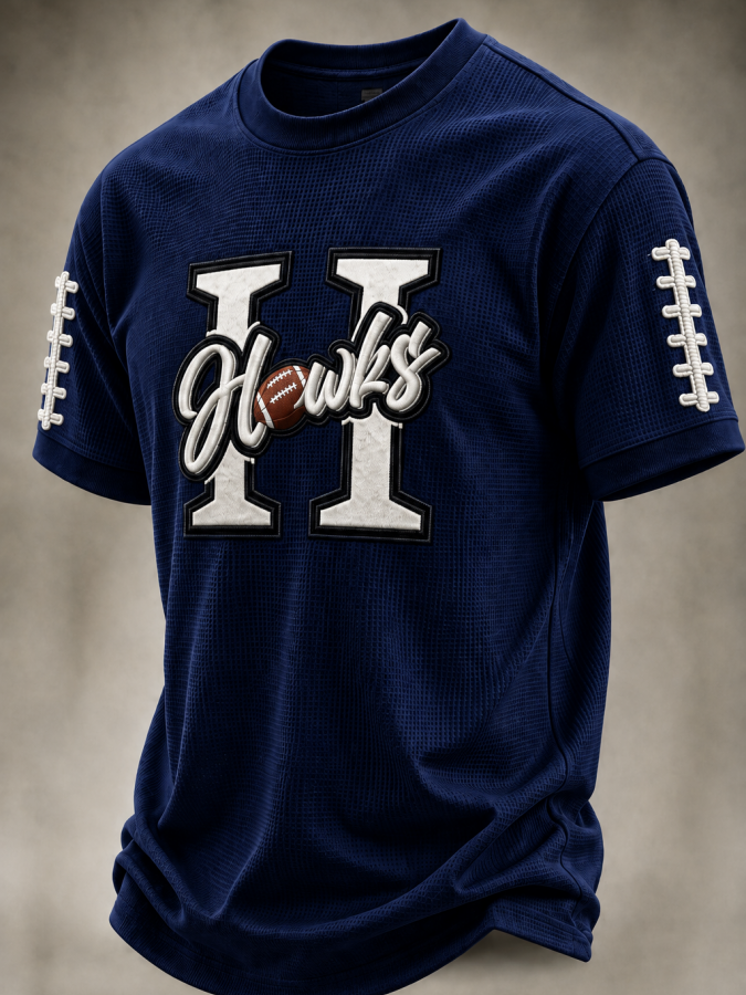 Men'S Football Fans Printed Waffle T-Shirt