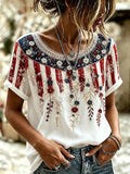 Women's Vintage Print Casual T-Shirt